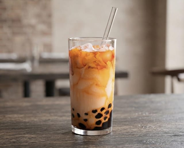 Thai Tea with Boba.