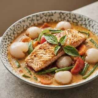 Lychee Salmon Panang Curry