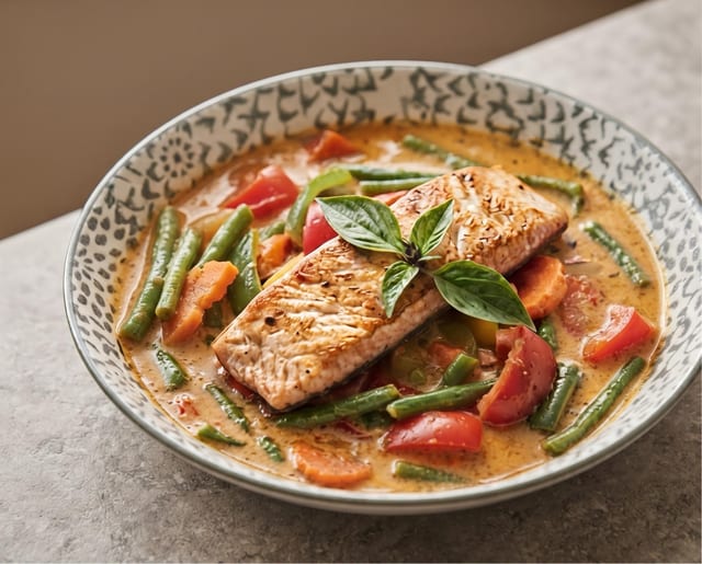 Salmon Panang Curry.