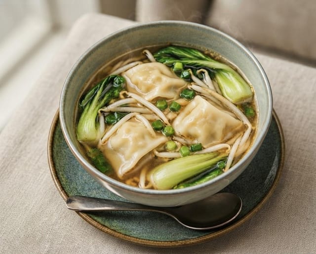 Vegetables Dumpling Soup.