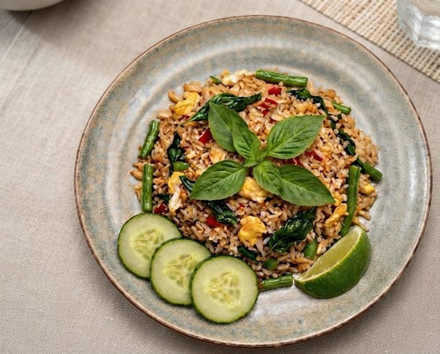 Spicy Basil Fried Rice.
