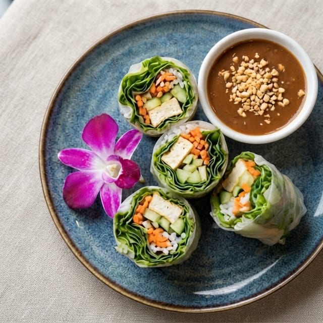 Summer Rolls Fried Tofu.